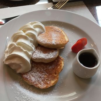 Pancakes with whipped cream