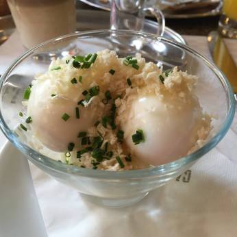 Soft Boiled Eggs with horseradish and chives