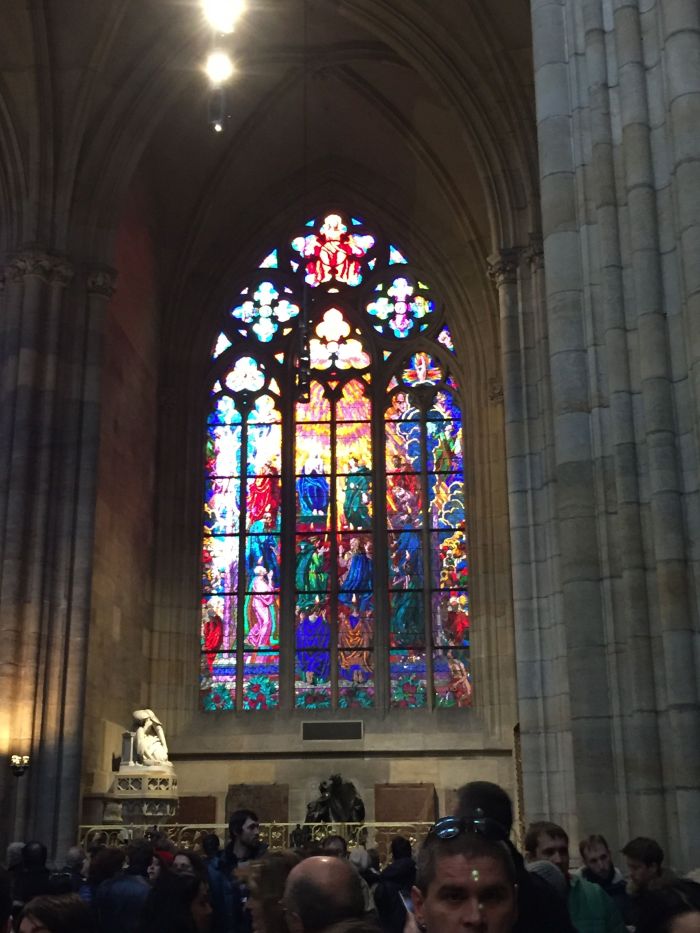 Beautiful stained class inside the church